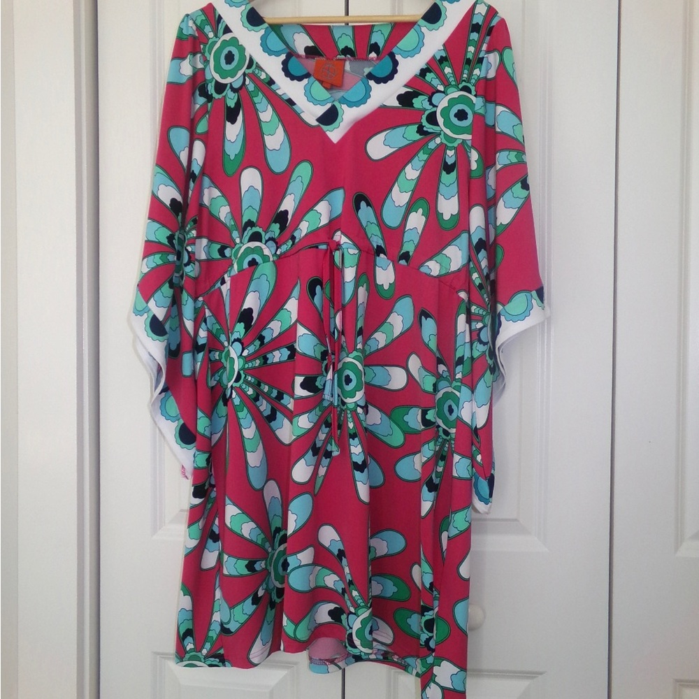 Tracy Negoshian Pink and Blue Floral Dress